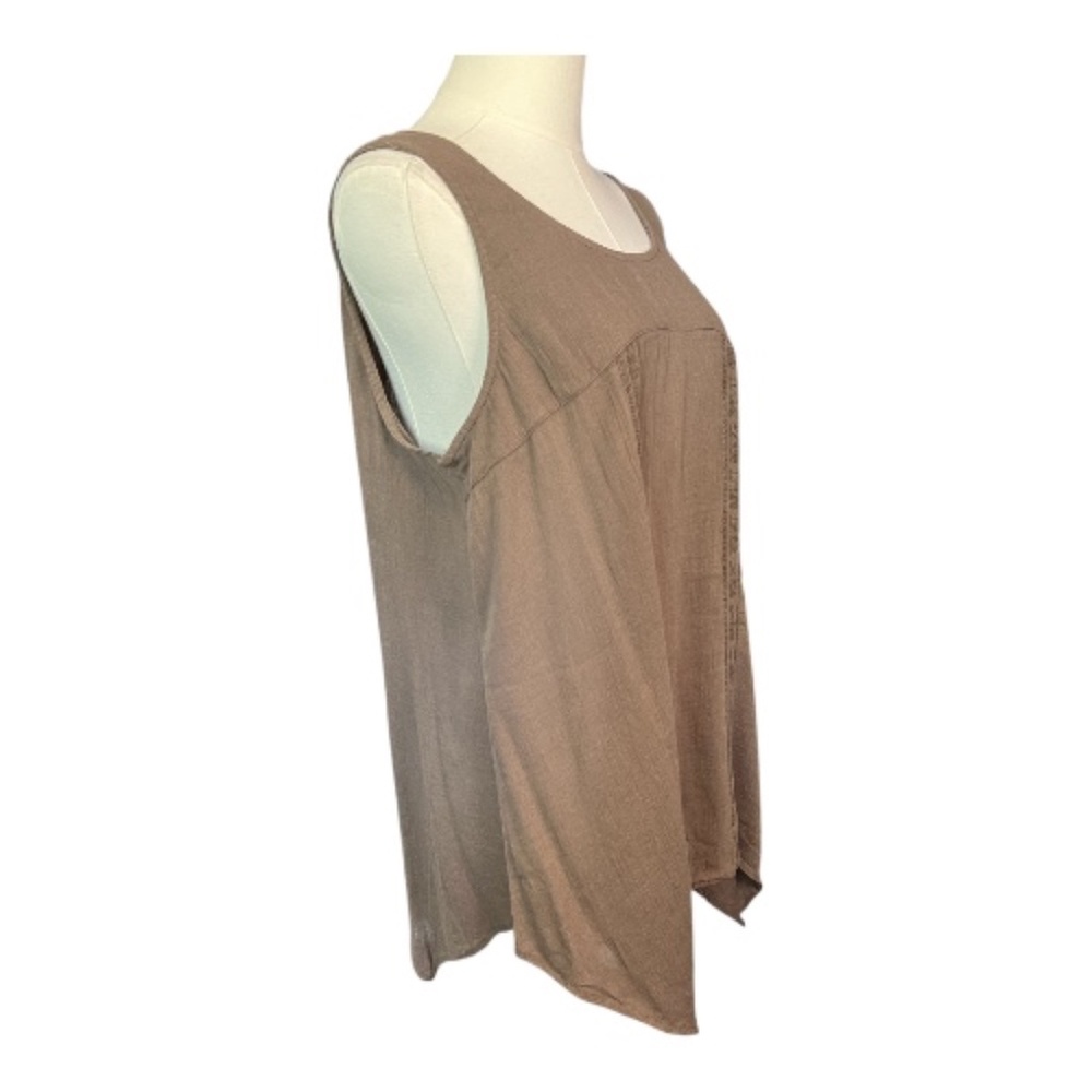 🆕 NWOT Sonoma women’s brown embroidered tank top | size L - Picture 4 of 11